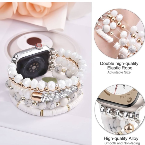 Beaded Boho Bracelet Apple Watch Band 42mm/44mm/45mm - Picture 3 of 4